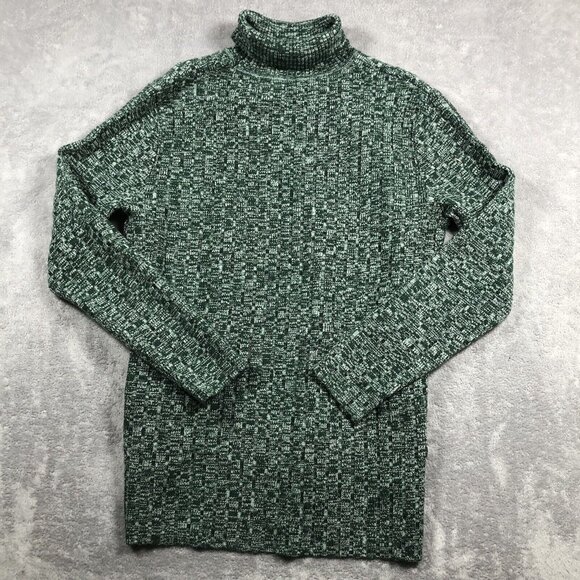 CiCiBrid Sweater Womens Size XL Green Knit Turtle Neck Pullover Heavy Cabincore - Picture 1 of 9